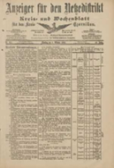 Anzeiger f&uuml;r den Netzedistrikt Kreis- und Wochenblatt f&uuml;r den Kreis Czarnikau 1901.10.01 Jg.49 Nr115