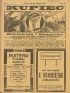 Kupiec Tygodnik: najstarszy tygodnik kupiecko- przemysłowy w Polsce 1926.01.29 R.20 Nr4