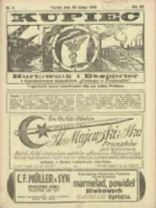 Kupiec Tygodnik: najstarszy tygodnik kupiecko- przemysłowy w Polsce 1926.02.20 R.20 Nr7