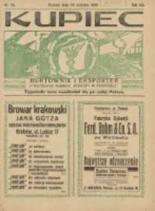 Kupiec Tygodnik: najstarszy tygodnik kupiecko- przemysłowy w Polsce 1926.06.24 R.20 Nr24