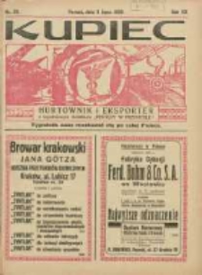 Kupiec Tygodnik: najstarszy tygodnik kupiecko- przemysłowy w Polsce 1926.07.08 R.20 Nr26