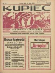 Kupiec Tygodnik: najstarszy tygodnik kupiecko- przemysłowy w Polsce 1926.07.15 R.20 Nr27