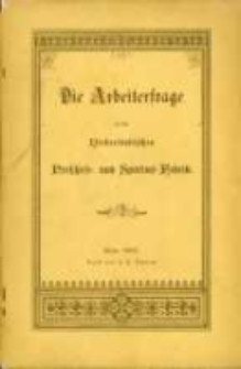 Die Arbeiterfrage in der niederl&auml;ndischen Presshefe- und Spiritus-Fabrik