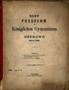 Programm des K&ouml;niglichen Katholischen Gymnasiums zu Ostrowo...