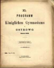 Programm des Königlichen Katholischen Gymnasiums zu Ostrowo...