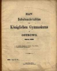 Schulnachrichten des Königlichen Gymnasiums zu Ostrowo 1890