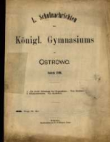 Schulnachrichten des K&ouml;niglichen Gymnasiums zu Ostrowo 1896