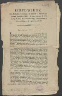 Odpowiedź JW. Tadeusza Czackiego w Sprawie z Pow&oacute;dztwa JWney Wereszczyńskiey, Krukowieckiego K. J. C. K. Apost: Mci, Jana Czarneckiego, Szczepańskiego, i Rupczyńskiego, 28 Lipca 1801 Roku