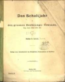 Das Schaltjahr in der gro&szlig;en Rechnungs-Urkunde, Corp. Inscr. Attic. I. Nr. 273. [Tl. 1.]