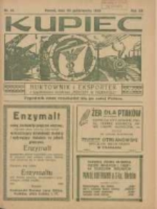 Kupiec Tygodnik: najstarszy tygodnik kupiecko- przemysłowy w Polsce 1926.10.20 R.20 Nr41