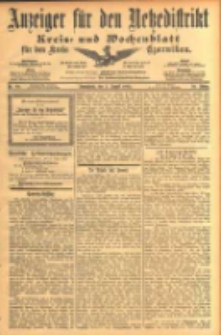 Anzeiger f&uuml;r den Netzedistrikt Kreis- und Wochenblatt f&uuml;r den Kreis Czarnikau 1902.08.02 Jg.50 Nr88