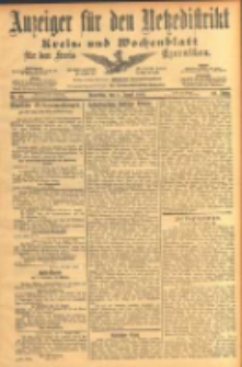 Anzeiger f&uuml;r den Netzedistrikt Kreis- und Wochenblatt f&uuml;r den Kreis Czarnikau 1902.08.07 Jg.50 Nr90