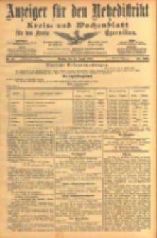 Anzeiger f&uuml;r den Netzedistrikt Kreis- und Wochenblatt f&uuml;r den Kreis Czarnikau 1902.08.12 Jg.50 Nr92