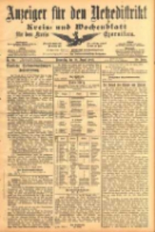 Anzeiger f&uuml;r den Netzedistrikt Kreis- und Wochenblatt f&uuml;r den Kreis Czarnikau 1902.08.28 Jg.50 Nr99