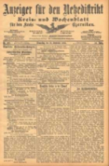 Anzeiger f&uuml;r den Netzedistrikt Kreis- und Wochenblatt f&uuml;r den Kreis Czarnikau 1902.09.18 Jg.50 Nr108