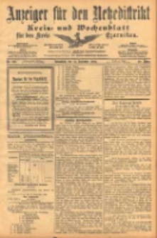 Anzeiger f&uuml;r den Netzedistrikt Kreis- und Wochenblatt f&uuml;r den Kreis Czarnikau 1902.09.27 Jg.50 Nr112