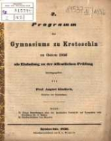 Programm des Gymnasiums zu Krotoschin ...