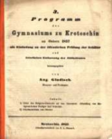 Programm des Gymnasiums zu Krotoschin ...