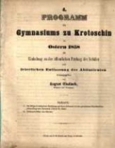 Programm des Gymnasiums zu Krotoschin ...