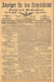 Anzeiger f&uuml;r den Netzedistrikt Kreis- und Wochenblatt f&uuml;r den Kreis Czarnikau 1902.11.06 Jg.50 Nr129
