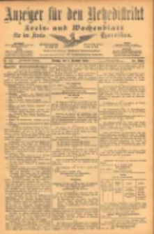 Anzeiger f&uuml;r den Netzedistrikt Kreis- und Wochenblatt f&uuml;r den Kreis Czarnikau 1902.12.09 Jg.50 Nr142