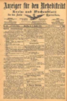 Anzeiger f&uuml;r den Netzedistrikt Kreis- und Wochenblatt f&uuml;r den Kreis Czarnikau 1902.12.11 Jg.50 Nr143
