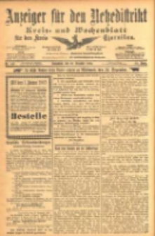 Anzeiger f&uuml;r den Netzedistrikt Kreis- und Wochenblatt f&uuml;r den Kreis Czarnikau 1902.12.20 Jg.50 Nr147