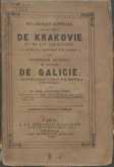 Statistique g&eacute;n&eacute;rale de la ville de Krakovie et statistique g&eacute;n&eacute;rale du royaume de Galicie