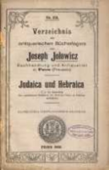Judaica und Hebraica : [katalog]