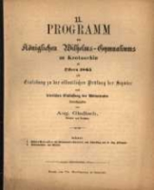 Programm des K&ouml;niglichen Wilhelms-Gymnasiums zu Krotoschin ...