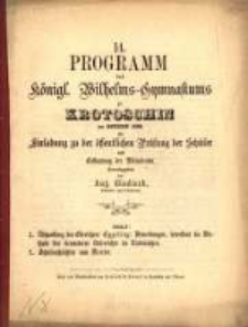 Programm des K&ouml;niglichen Wilhelms-Gymnasiums zu Krotoschin ...