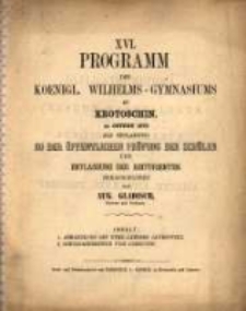 Programm des K&ouml;niglichen Wilhelms-Gymnasiums zu Krotoschin ...