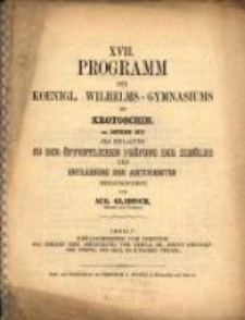 Programm des K&ouml;niglichen Wilhelms-Gymnasiums zu Krotoschin ...