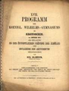 Programm des Königlichen Wilhelms-Gymnasiums zu Krotoschin ...