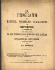 Programm des K&ouml;niglichen Wilhelms-Gymnasiums zu Krotoschin ...