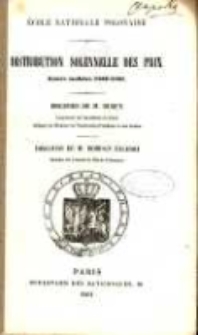 Distribution solennelle des prix : ann&eacute;e scolaire 1860-1861