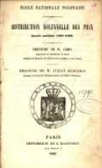 Distribution solennelle des prix : année scolaire 1861-1862