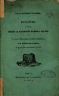 Discours prononcés pendant la distribution solennelle des prix faite par le Conseil de l'Éducation Nationale des Enfants des Réfugiés Polonais aux èléves de l'ecole le 14 août 1847, aux Batignolles, prés Paris.