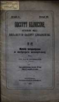 Metody terapeutyczne w medycynie wewnętrznej / przez H. Unverrichta ; [przeł. A. Puławski]