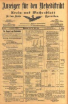 Anzeiger f&uuml;r den Netzedistrikt Kreis- und Wochenblatt f&uuml;r den Kreis Czarnikau 1903.07.30 Jg.51 Nr89