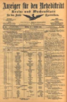 Anzeiger f&uuml;r den Netzedistrikt Kreis- und Wochenblatt f&uuml;r den Kreis Czarnikau 1903.09.08 Jg.51 Nr106