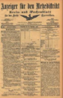 Anzeiger f&uuml;r den Netzedistrikt Kreis- und Wochenblatt f&uuml;r den Kreis Czarnikau 1903.09.26 Jg.51 Nr114
