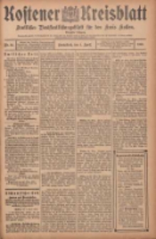 Kostener Kreisblatt: amtliches Ver&ouml;ffentlichungsblatt f&uuml;r den Kreis Kosten 1905.04.01 Jg.40 Nr39