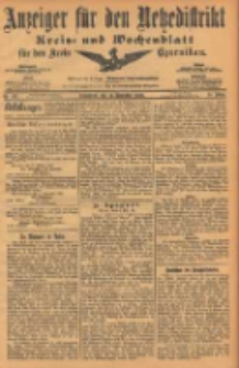 Anzeiger f&uuml;r den Netzedistrikt Kreis- und Wochenblatt f&uuml;r den Kreis Czarnikau 1903.11.14 Jg.51 Nr135