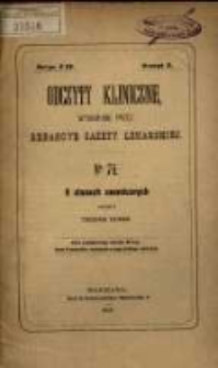 O stanach anemicznych / skreślił Teodor Dunin.