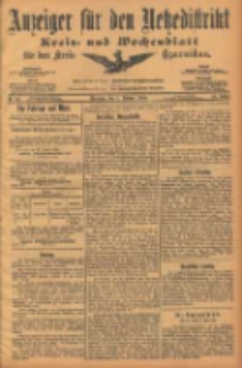 Anzeiger f&uuml;r den Netzedistrikt Kreis- und Wochenblatt f&uuml;r den Kreis Czarnikau 1904.02.02 Jg.52 Nr13
