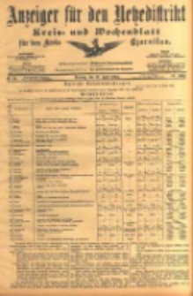 Anzeiger f&uuml;r den Netzedistrikt Kreis- und Wochenblatt f&uuml;r den Kreis Czarnikau 1904.04.19 Jg.52 Nr45