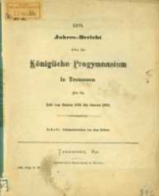 Jahresbericht, 26. 1892 (1892) / Königliches Progymnasium in Tremessen.
