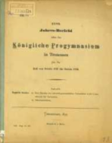 Jahresbericht, 27. 1893 (1893) / Königliches Progymnasium in Tremessen.