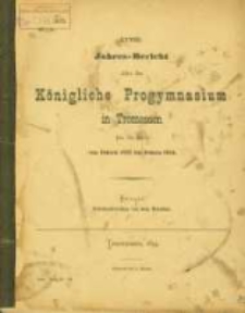 Jahresbericht, 28. 1894 (1894) / K&ouml;nigliches Progymnasium in Tremessen.